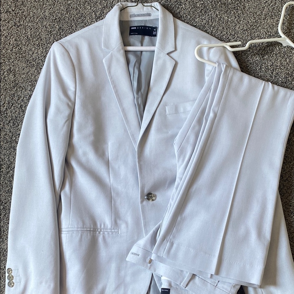 ASOS Gray Suit Lightweight Classic Elegance